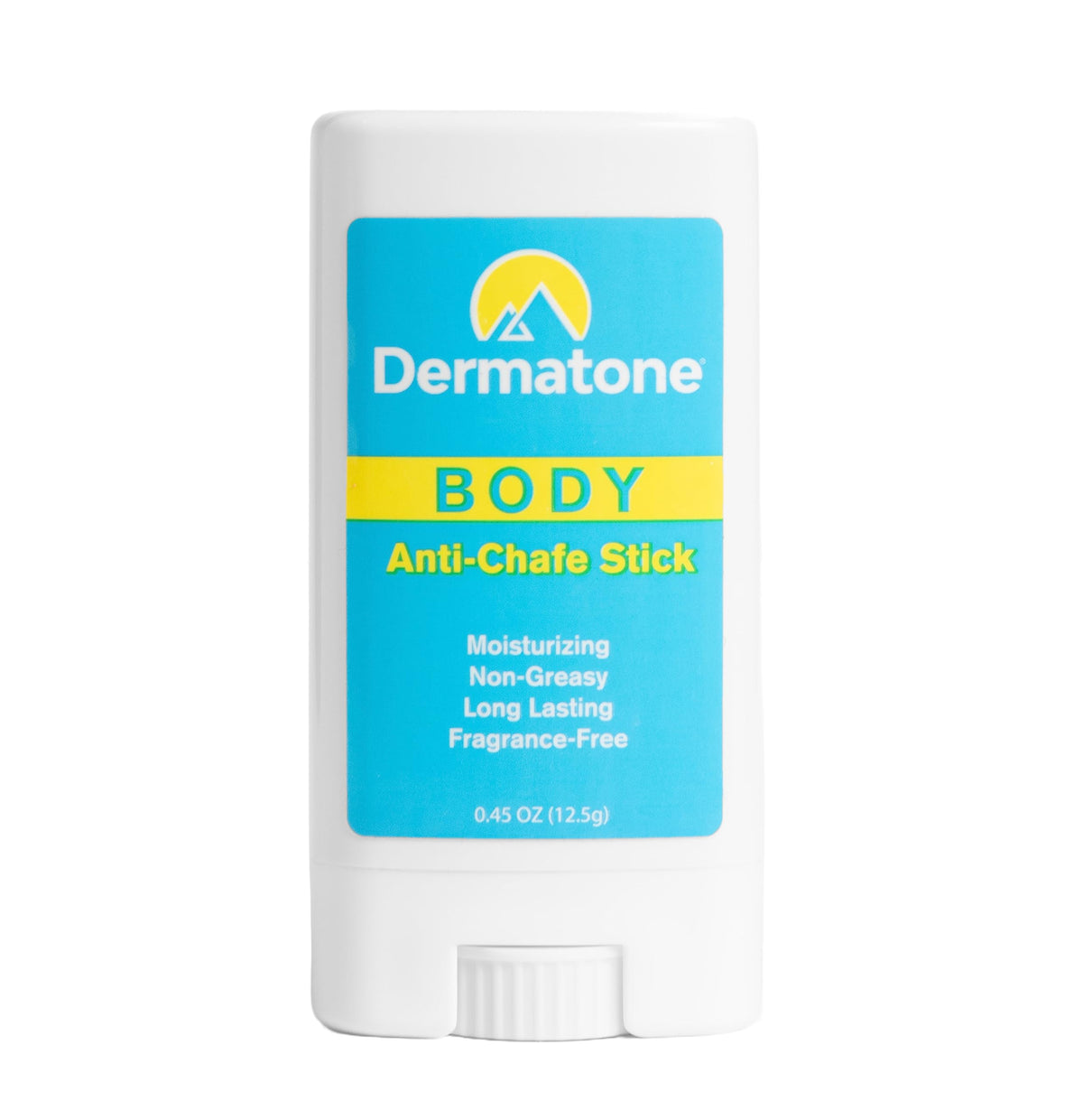 DERMATONE travel-size anti-chafe stick fits easily in a pocket for on-the-go relief.