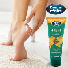 Dermatonics callus-softening cream applied to foot shows softening effect