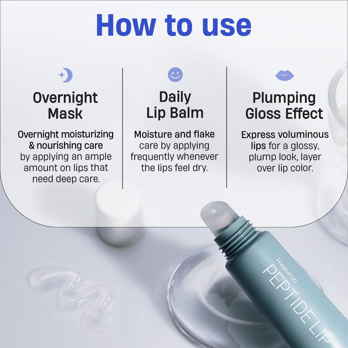 Ingredient blend supports hydration and smooth texture with temporary volume