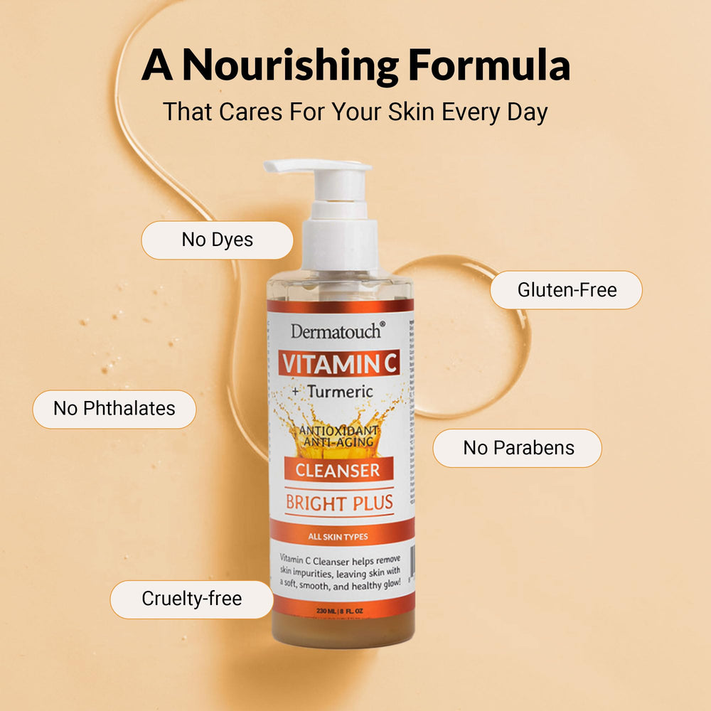 DERMATOUCH Vitamin C Cleanser helps achieve a brighter-looking complexion.
