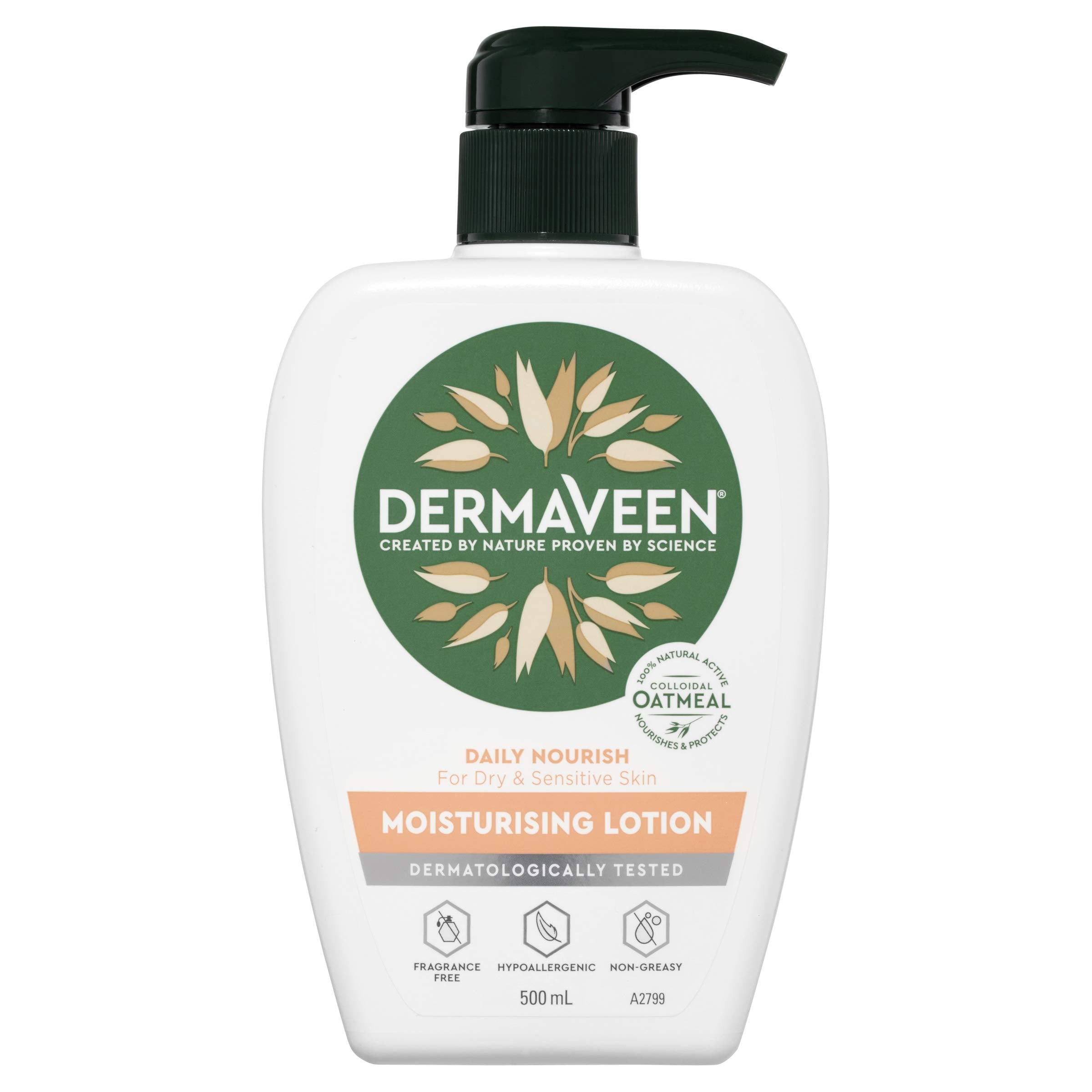 Dermaveen Moisturising Lotion 500ml bottle ready for daily, gentle hydration on face and body.