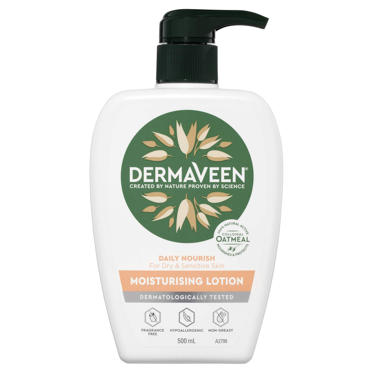 Dermaveen Moisturising Lotion 500ml bottle ready for daily, gentle hydration on face and body.