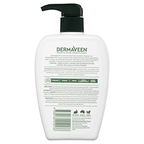 Dermaveen Moisturising Lotion application shows quick, non-greasy absorption for hydrated skin.