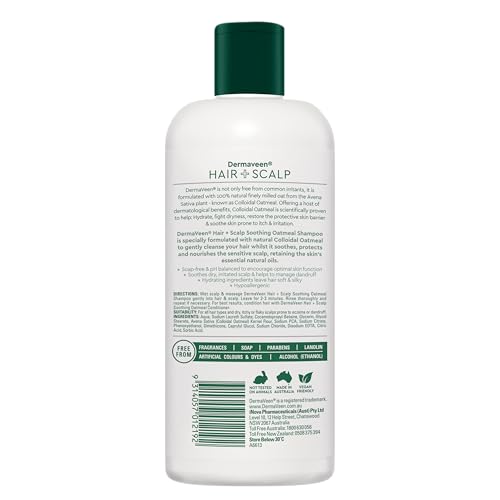 Dermaveen Oatmeal Shampoo lather closeup showing gentle cleansing for sensitive scalps.
