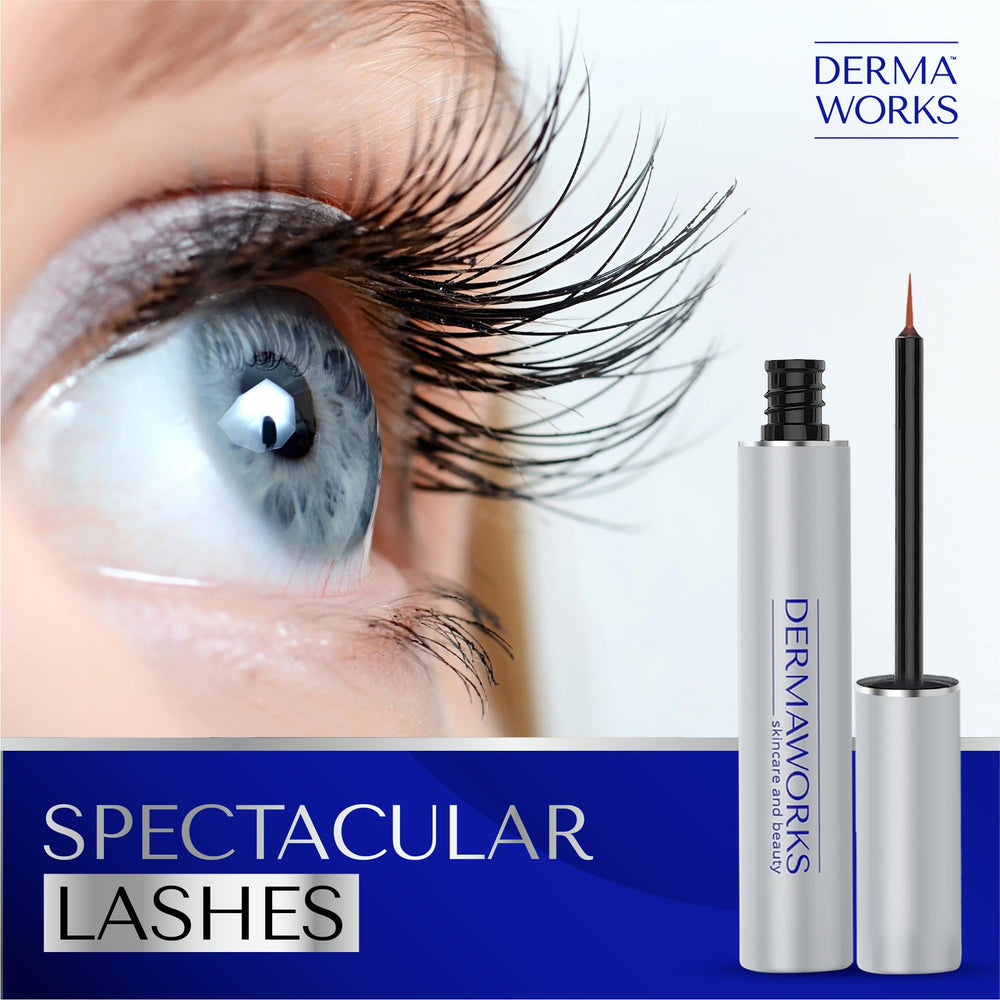 Dermaworks Spectaculash lash serum night-use routine for 60 days.