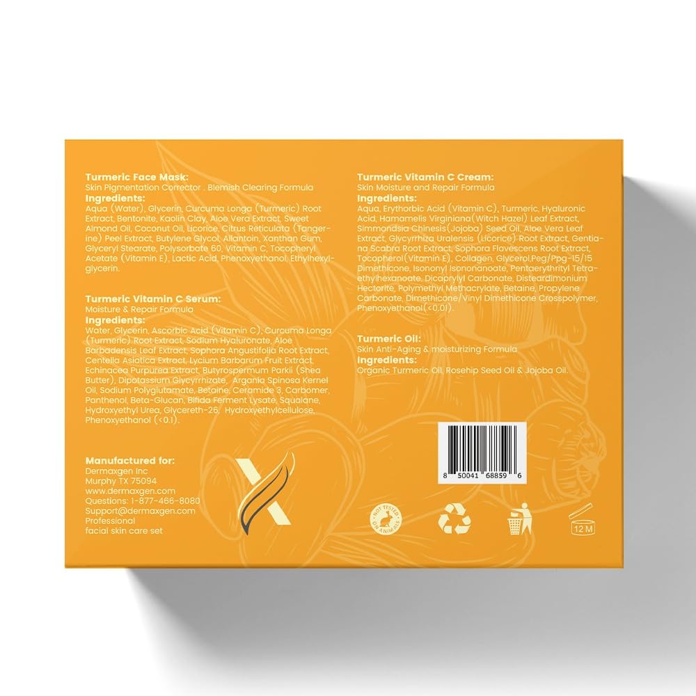 DERMAXGEN Complete set packaging displays four-step skincare regimen