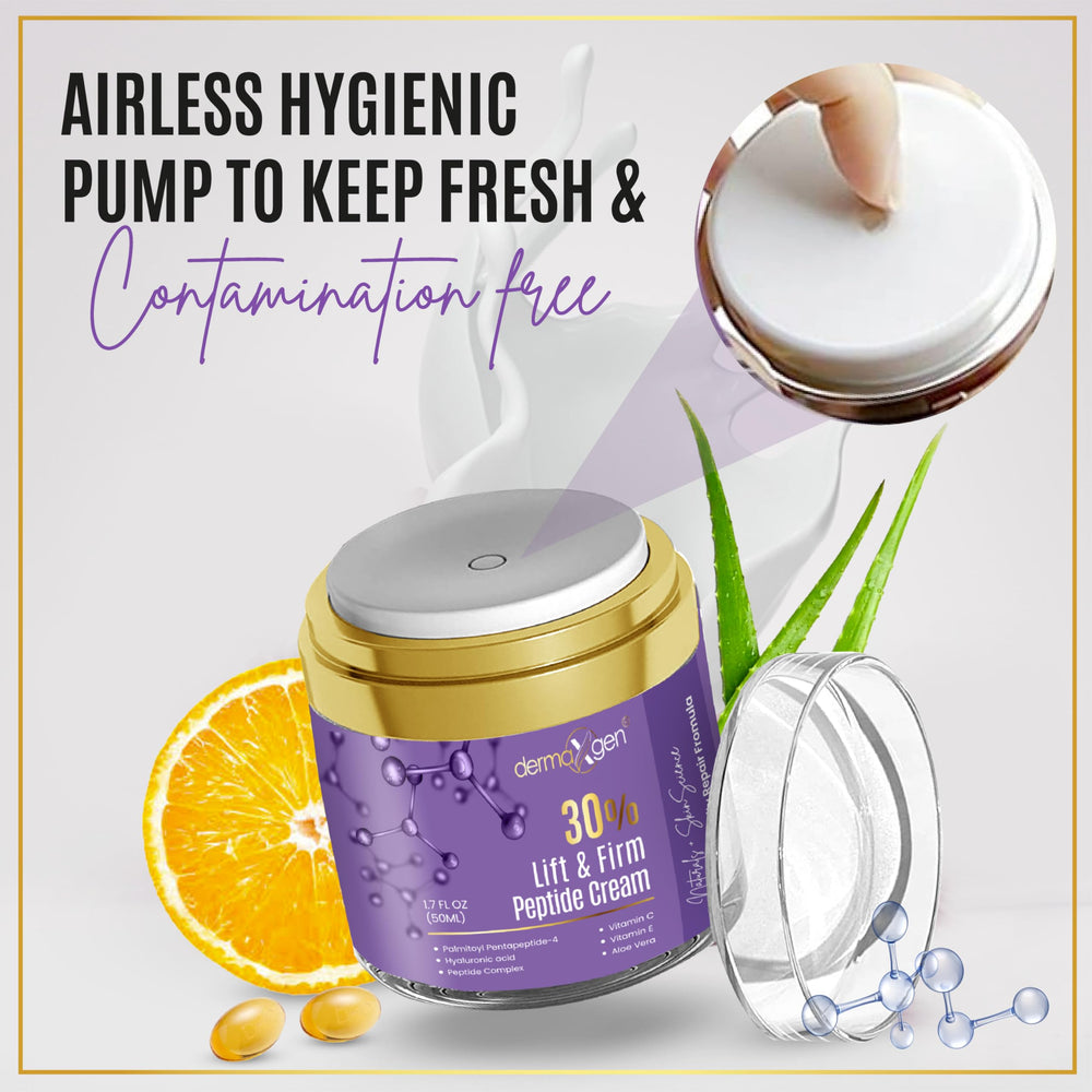 Dermaxgen product supports a day and night skincare routine with a lightweight, non-greasy feel.