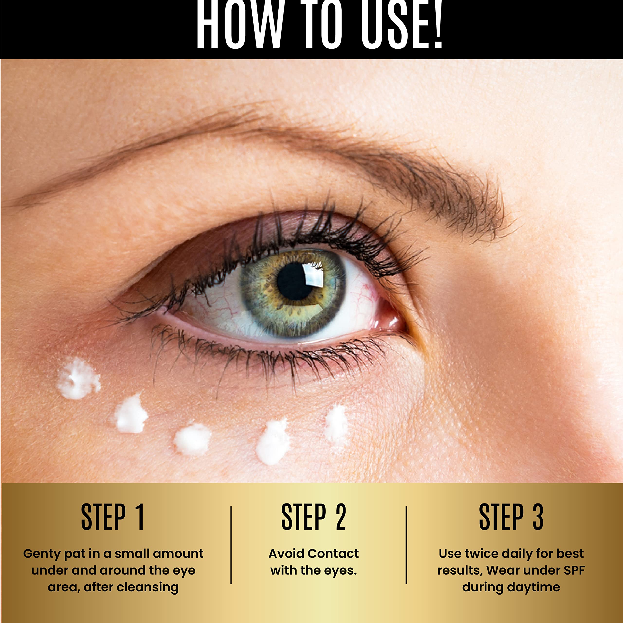 DERMAXGEN everyday use under-eye glow shot highlighting refreshed appearance without heaviness
