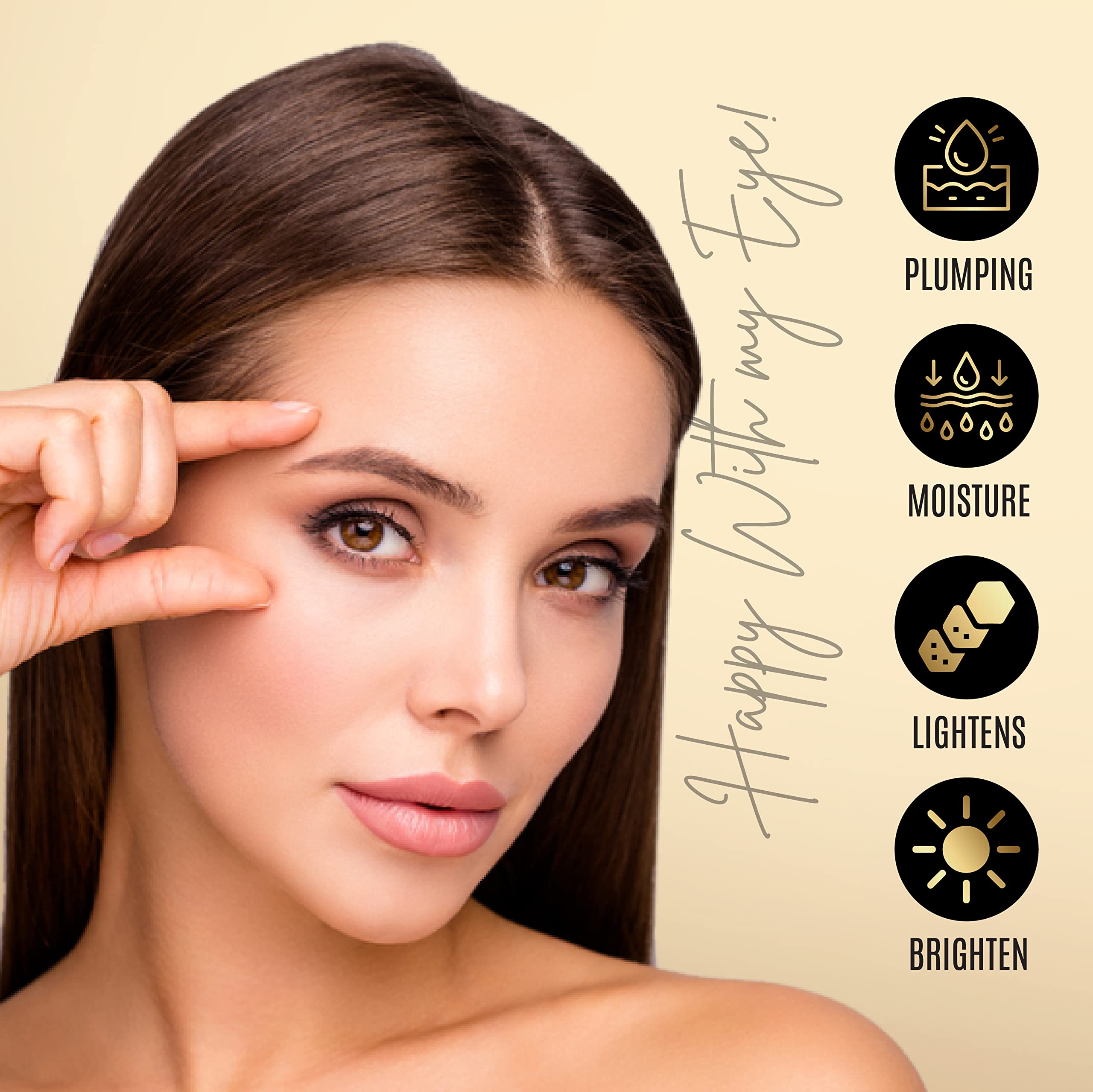 DERMAXGEN fine lines smoothing close-up showcasing moisturized under-eye area
