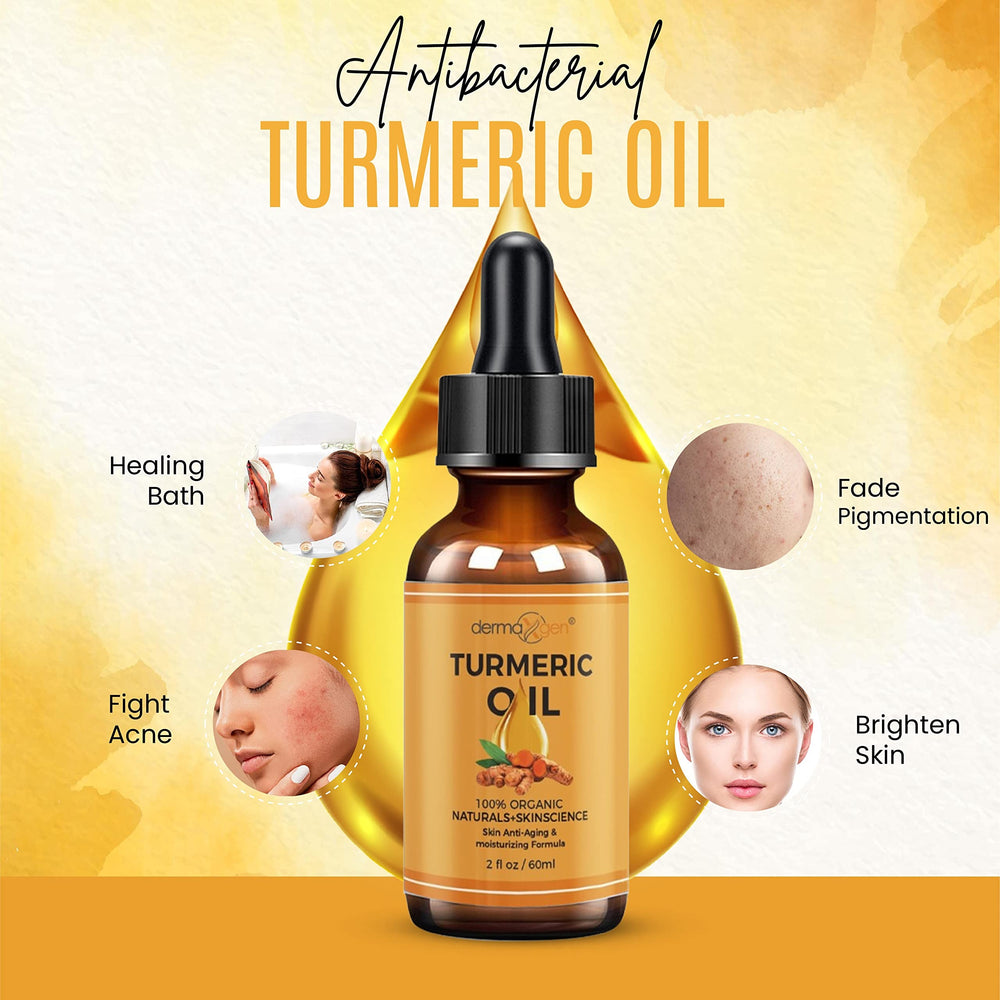 DERMAXGEN turmeric oil dark spots focus targets uneven patches.
