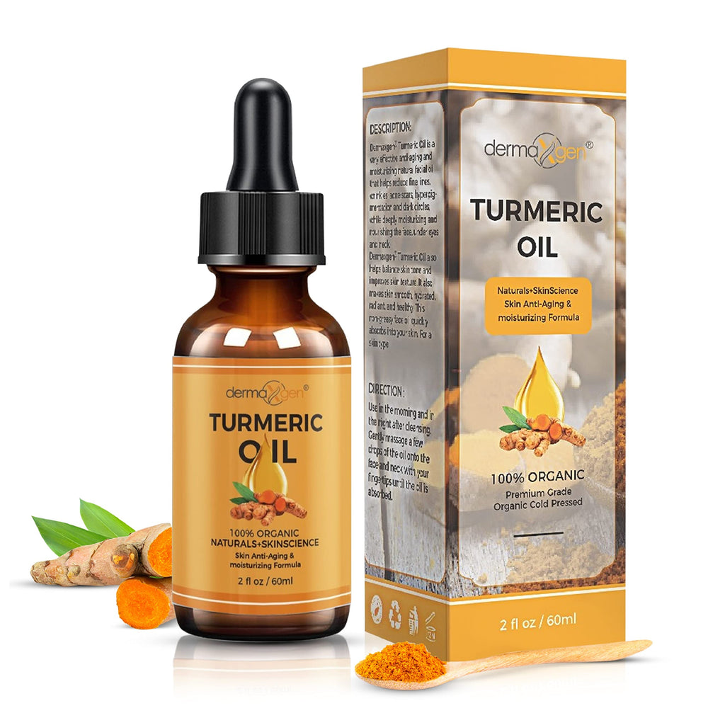 DERMAXGEN turmeric oil glow enhances radiance and even tone.