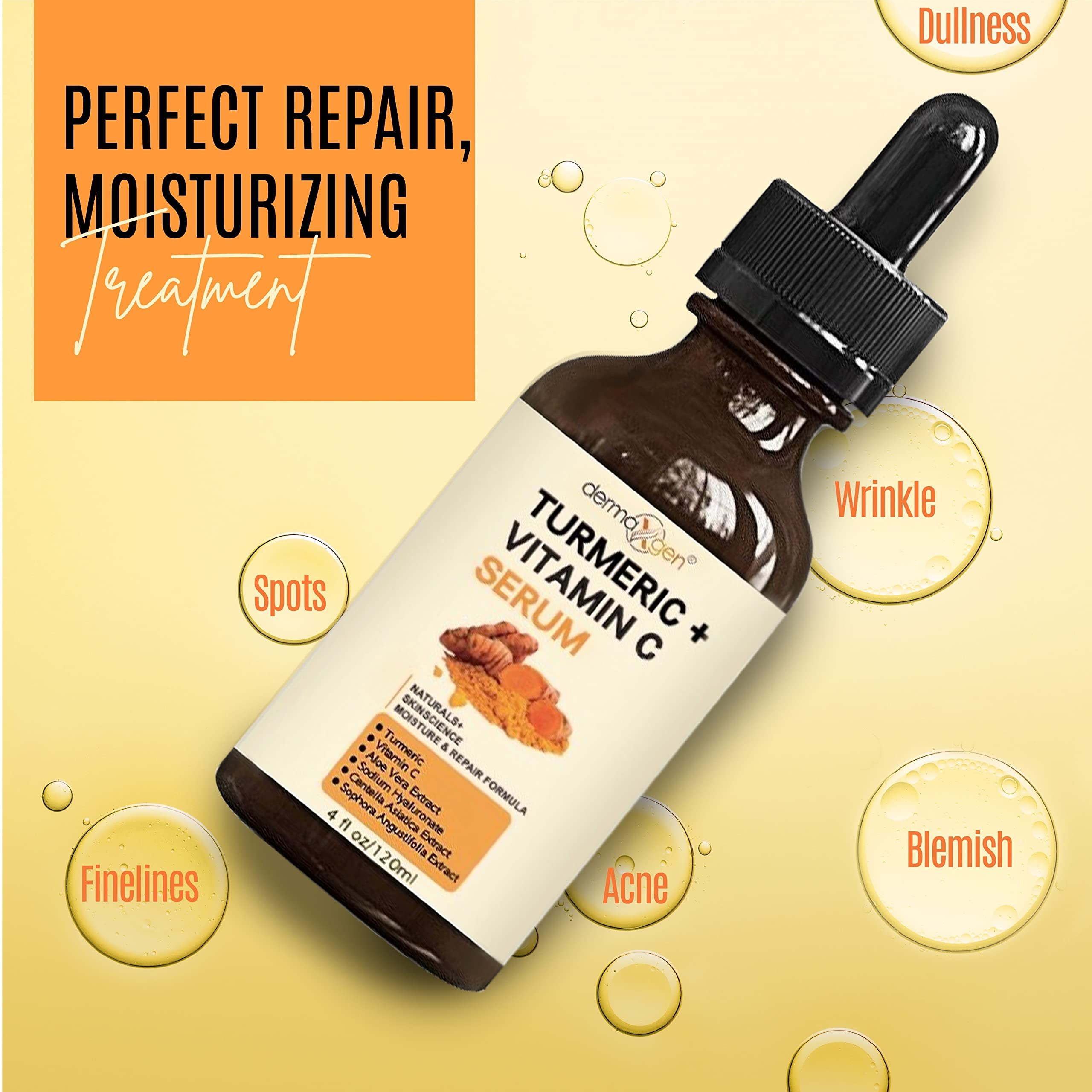 DERMAXGEN vitamin C serum bottle close-up showing brightening potential