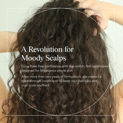 Dermazen Nourishing Conditioner application on hair shows smooth, silky strands.