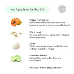 Dermazen Purifying Facial Cleanser with cucumber and willow bark extracts for soothing skin.