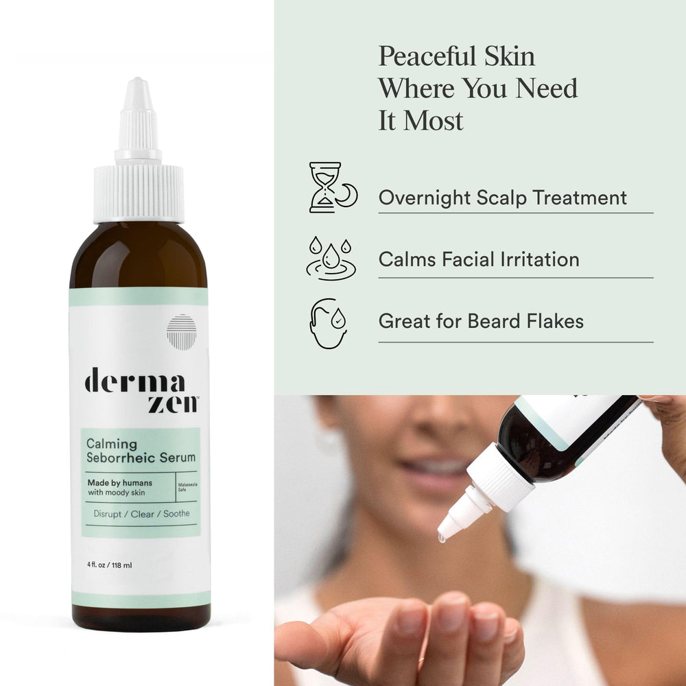 Dermazen serum ingredients list emphasizes aloe, tea tree, and hyaluronic acid