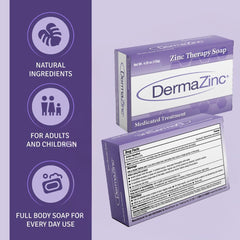 From oats to oils, DermaZinc soap ingredients hydrate and calm dry skin.