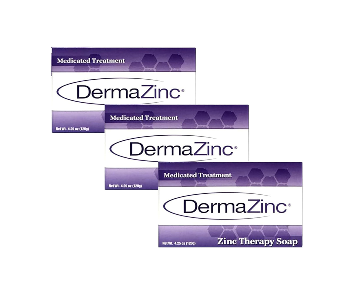 DermaZinc Therapy Soap pack with three bars for full-body care