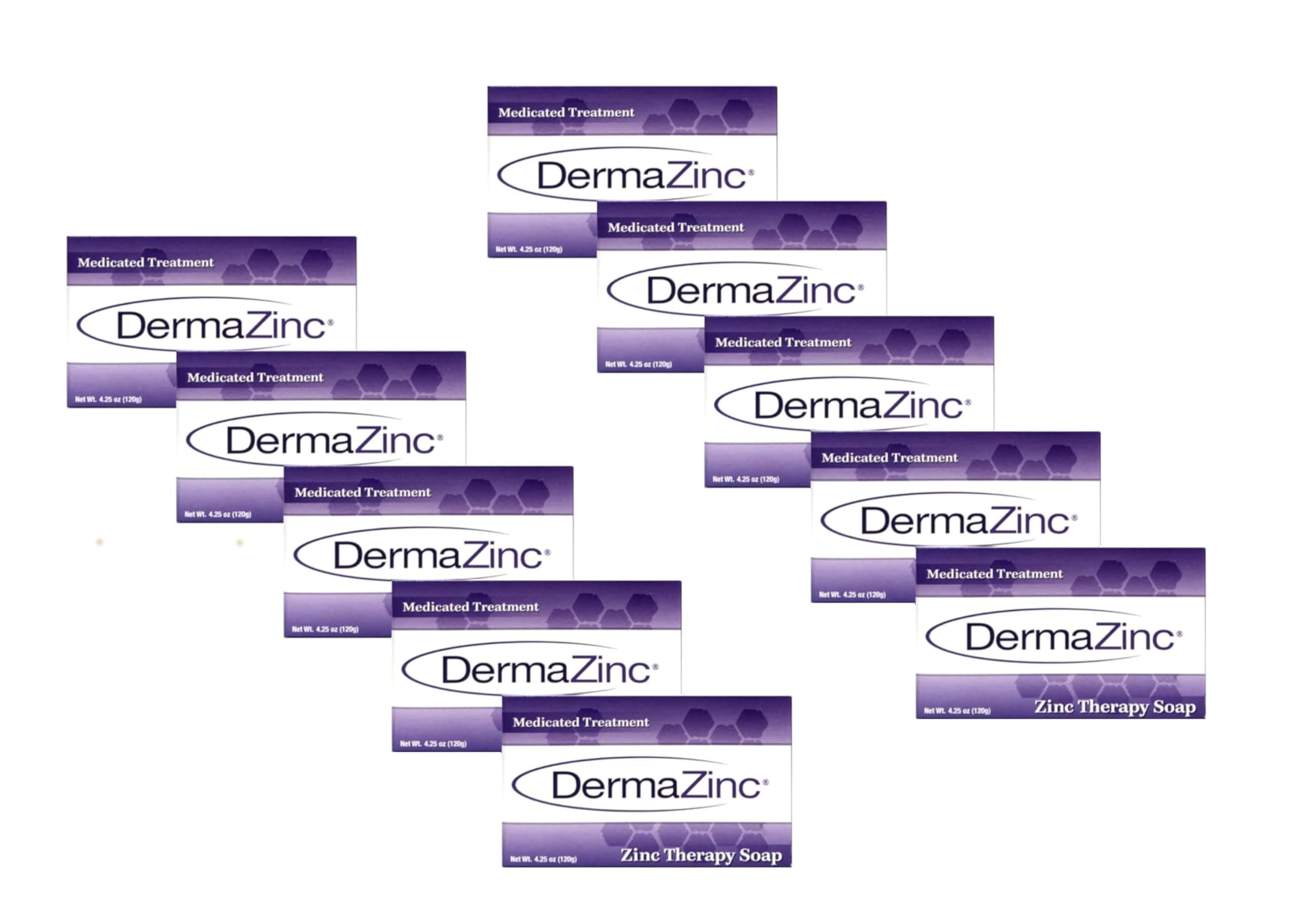 DermaZinc Therapy Soap packaging with branding and zinc formula for gentle skincare.