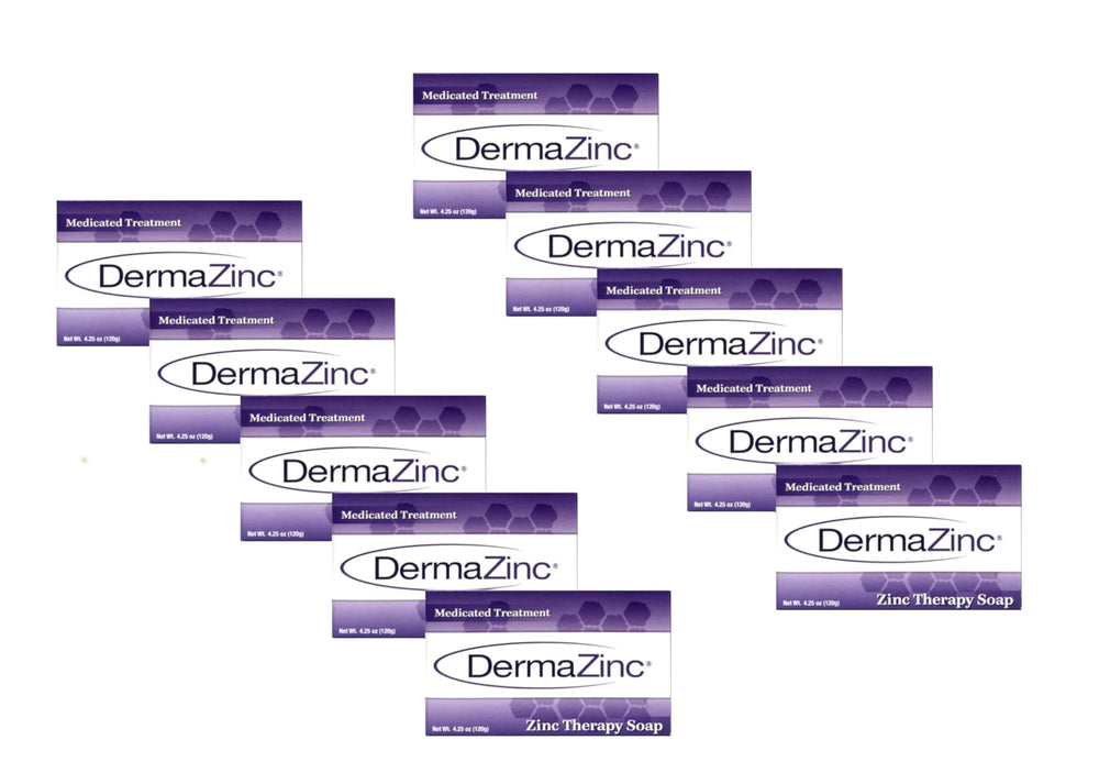 DermaZinc Therapy Soap packaging with branding and zinc formula for gentle skincare.
