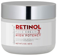 Dermedicine Retinol Cream bottle pour demonstrates precise nightly application for brighter skin