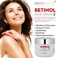 Dermedicine Retinol Cream packaging box highlights premium formula for nightly routines