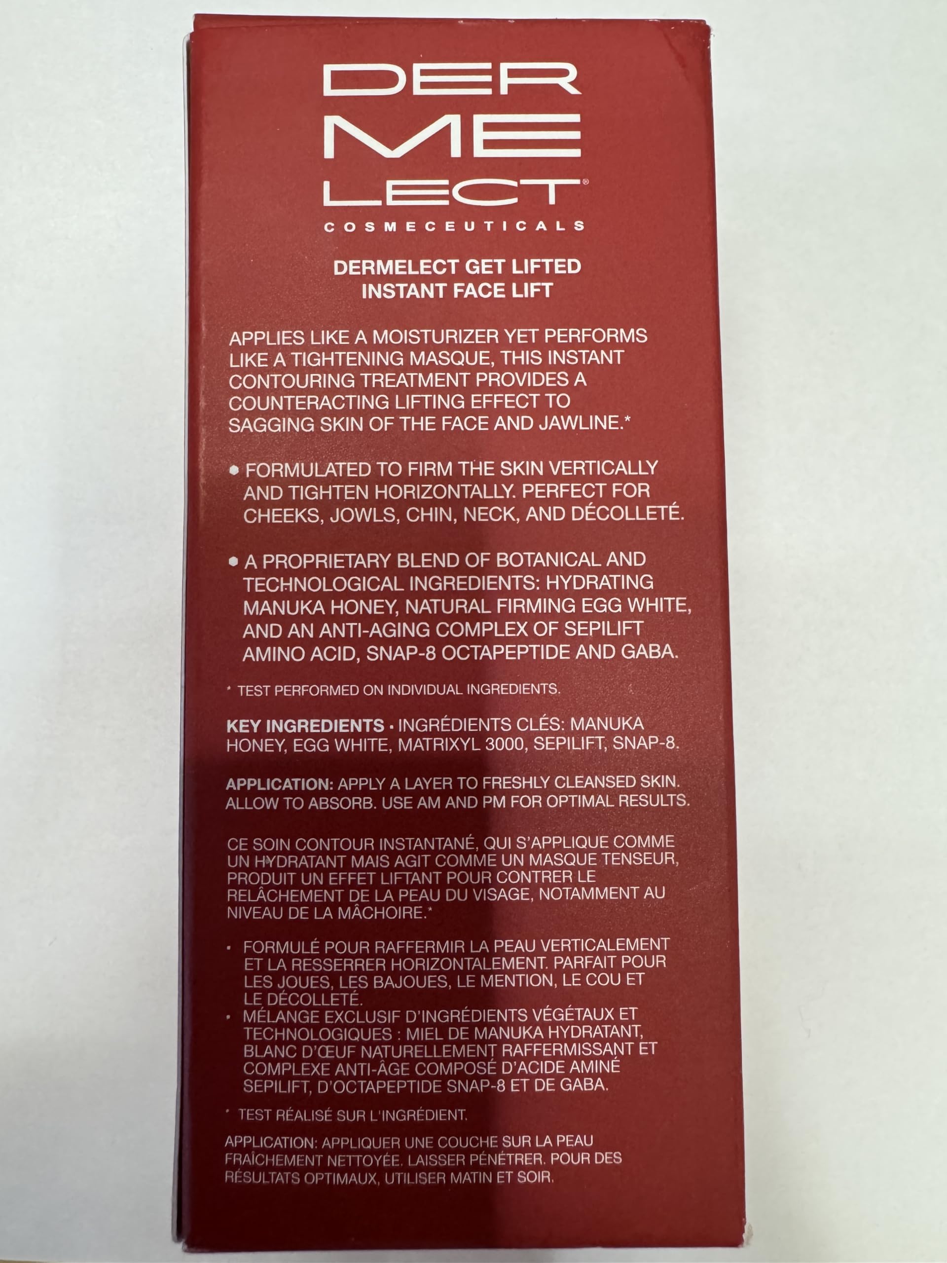Dermelect Get Lifted travel size 1 oz bottle ideal for on the go.