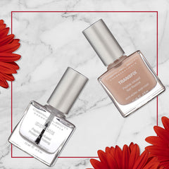 Dermelect kit components showcase a globally sourced formulation for nail renewal.