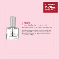 Dermelect peptide-infused nail treatment highlights the protein peptide for stronger, smoother nails.