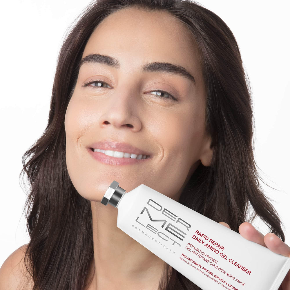 Dermelect Rapid Repair Cleanser foaming-lather captures rich texture for a refreshing facial cleanse