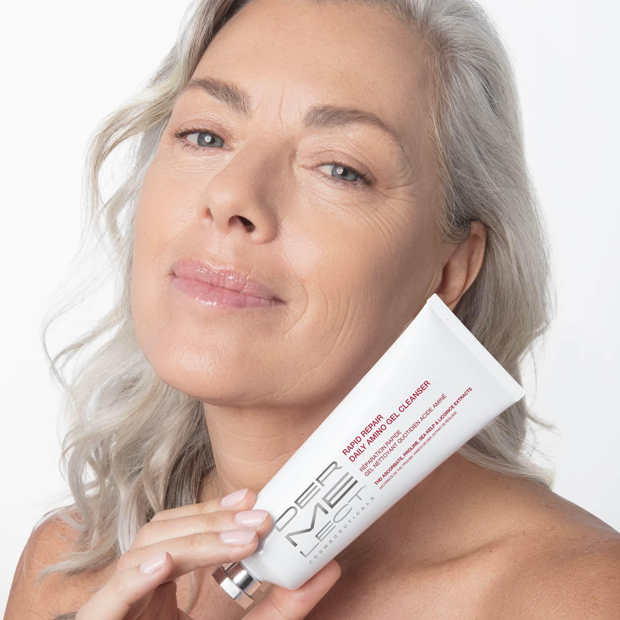 Dermelect Rapid Repair Cleanser skin softness focus conveys non-drying finish after use