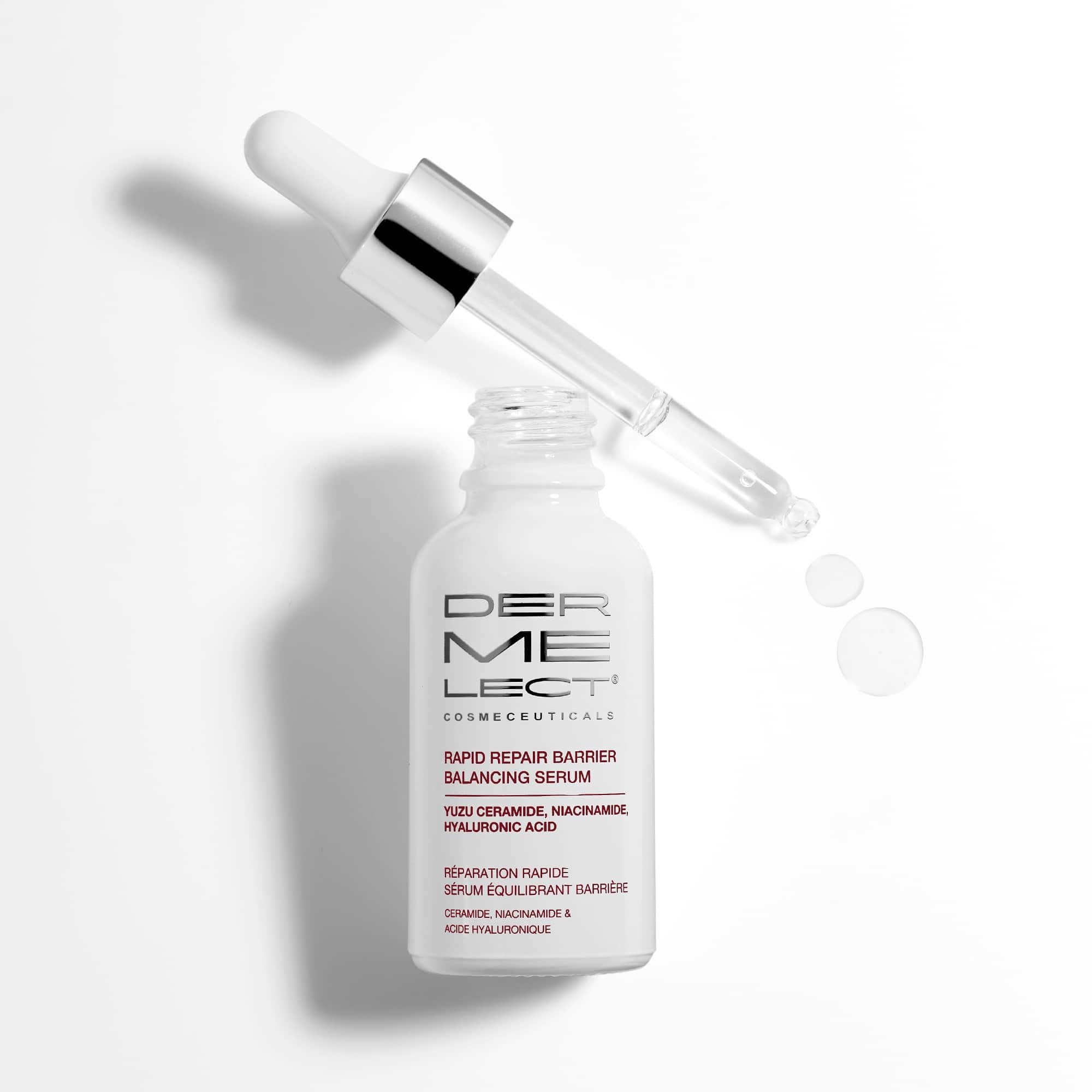 Dermelect Rapid Repair Serum ready for daily care routine.