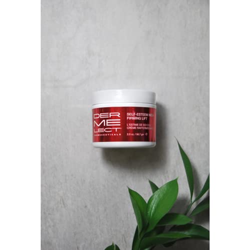 Dermelect Self-Esteem Neck Firming Lift bottle in natural light highlights skincare ritual