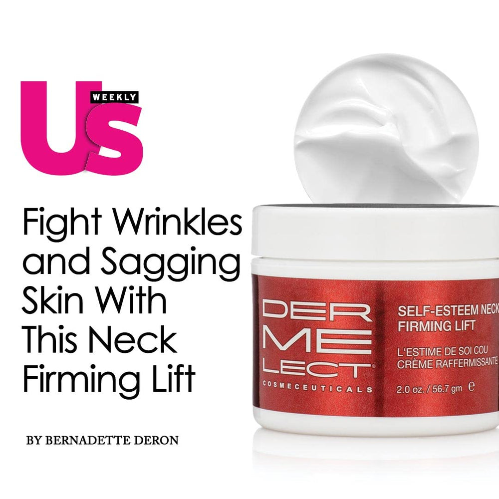Dermelect Self-Esteem Neck Firming Lift on neck demonstrates nourishing, lightweight touch