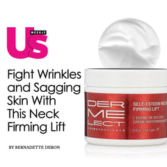 Dermelect Self-Esteem Neck Firming Lift on neck demonstrates nourishing, lightweight touch