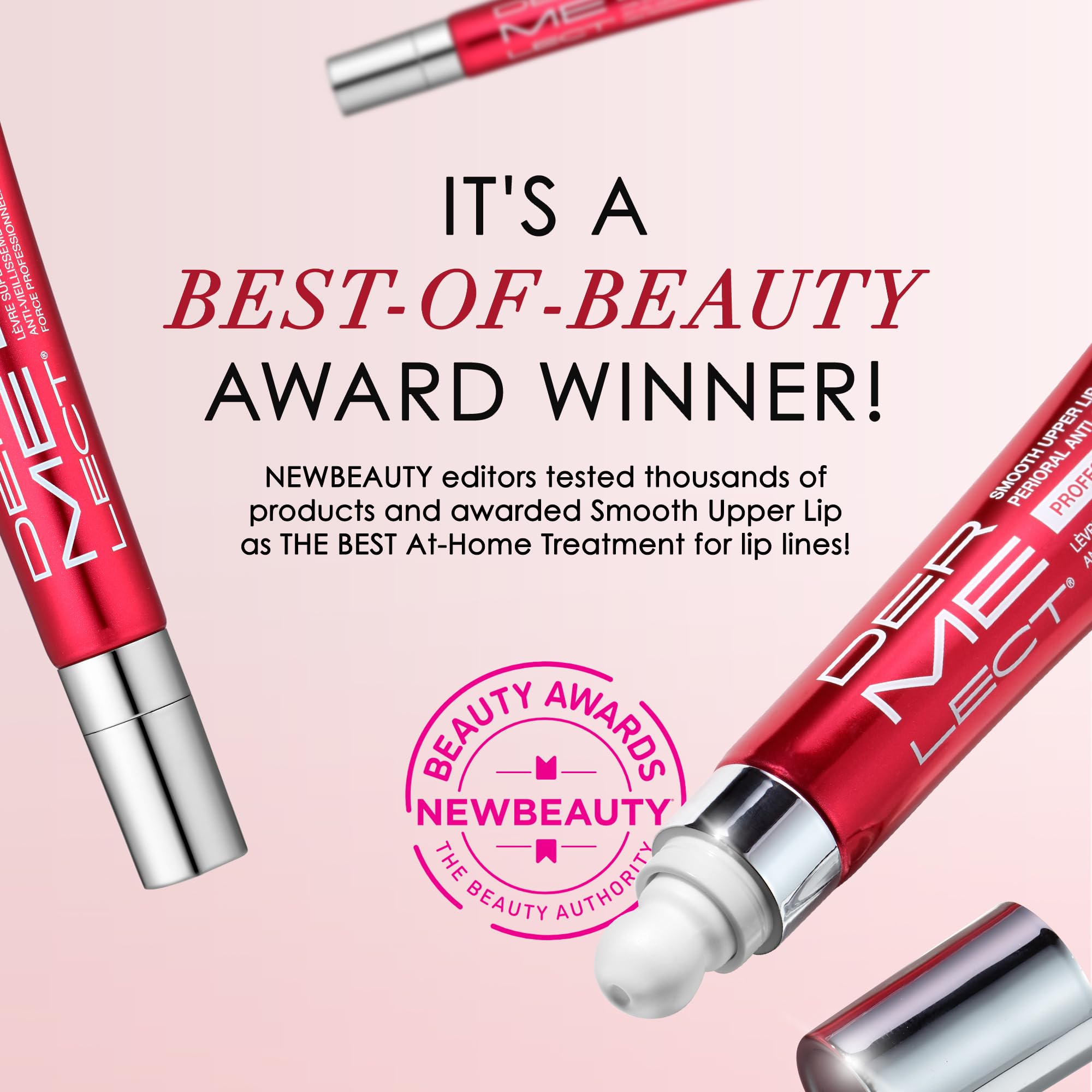 Dermelect Smooth Upper Lip brightens the under-nose area for balanced tone.