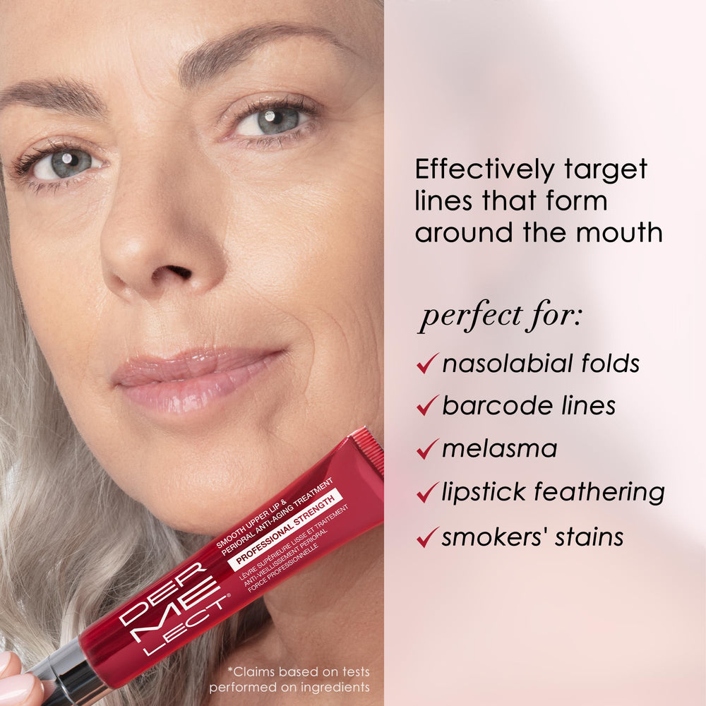 Dermelect Smooth Upper Lip close-up on delicate perioral skin showing even texture.