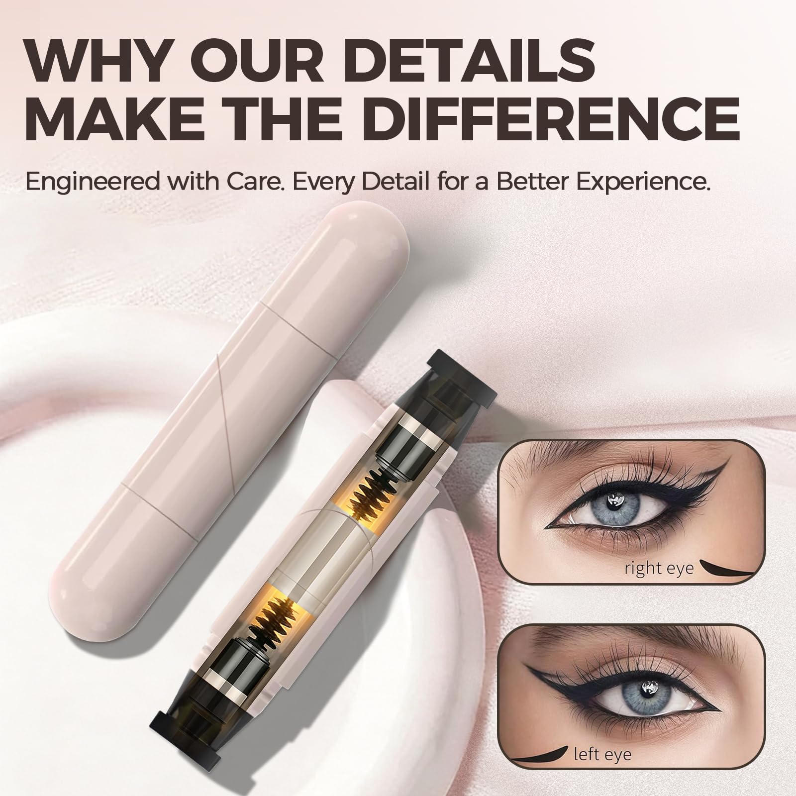 DERMETICS gel pencil glides smoothly for crisp lines with no tugging.