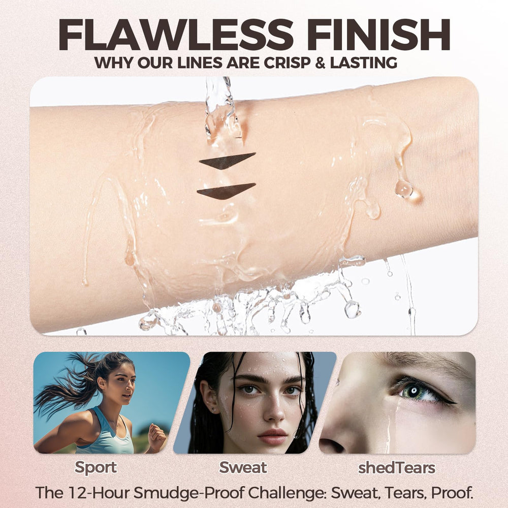 DERMETICS waterproof and smudge-proof formula resists fading through heat and sweat.