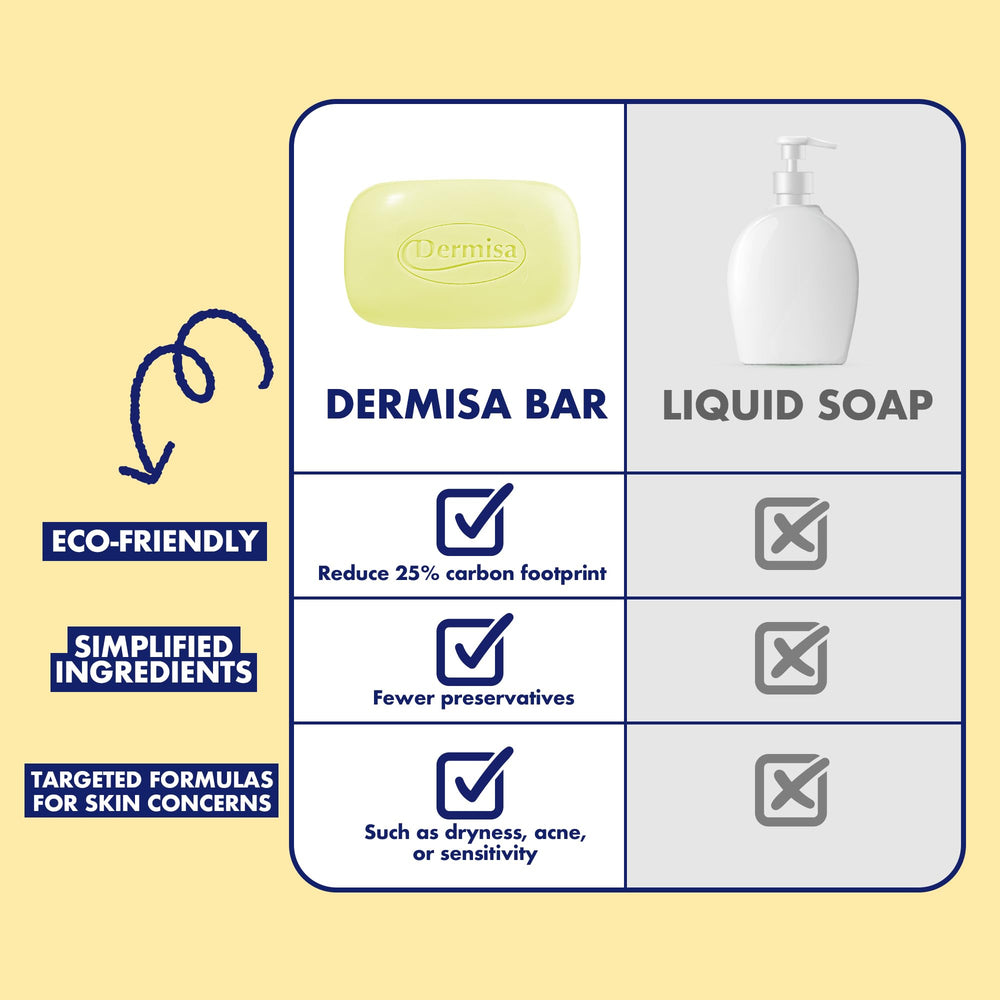 Dermisa brightening bar offers a gentle cleanse suitable for sensitive skin.