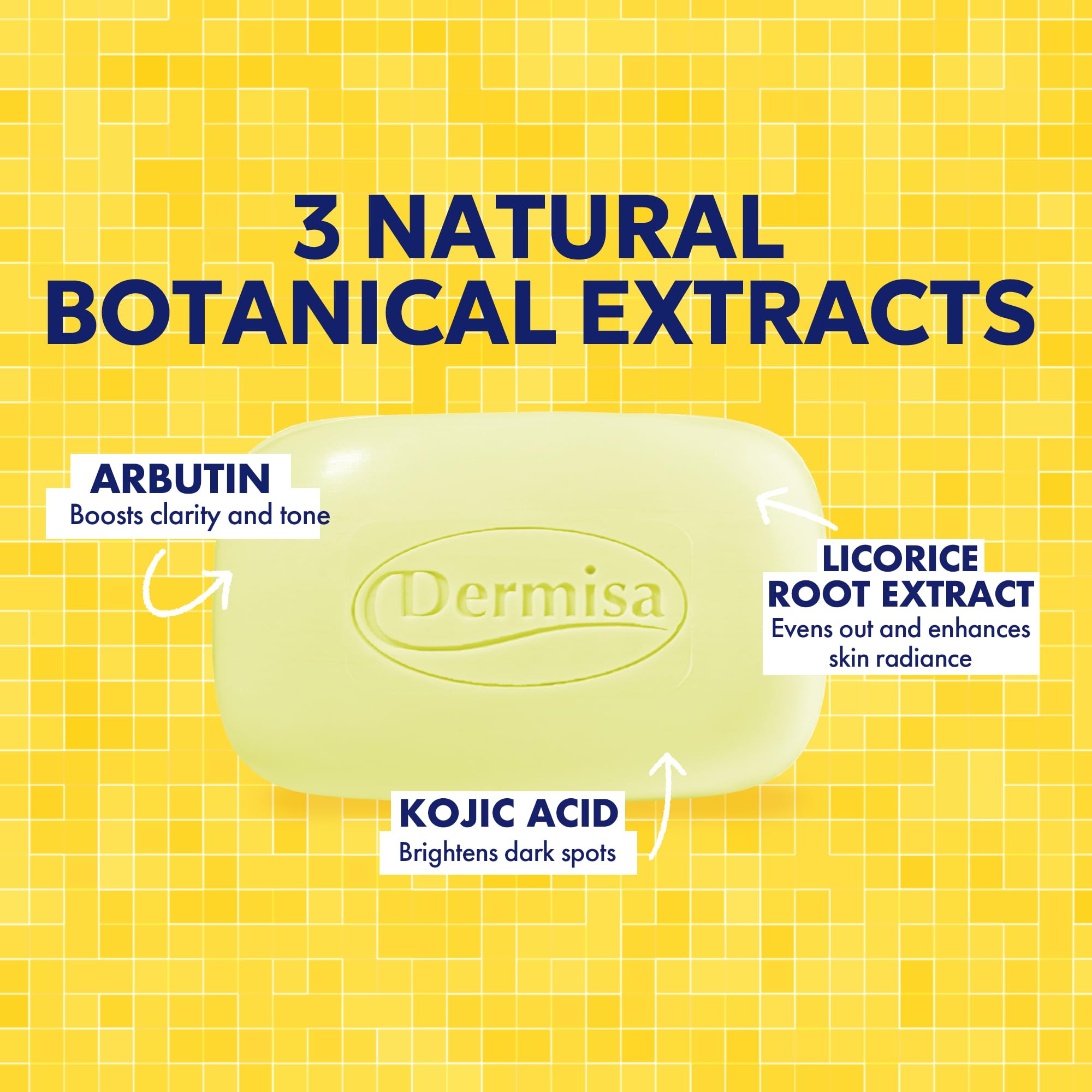 Dermisa brightening bar with licorice root gently lightens dark spots.