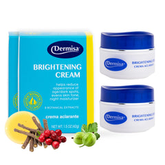 Dermisa Brightening Cream jar front view shows creamy texture and glow