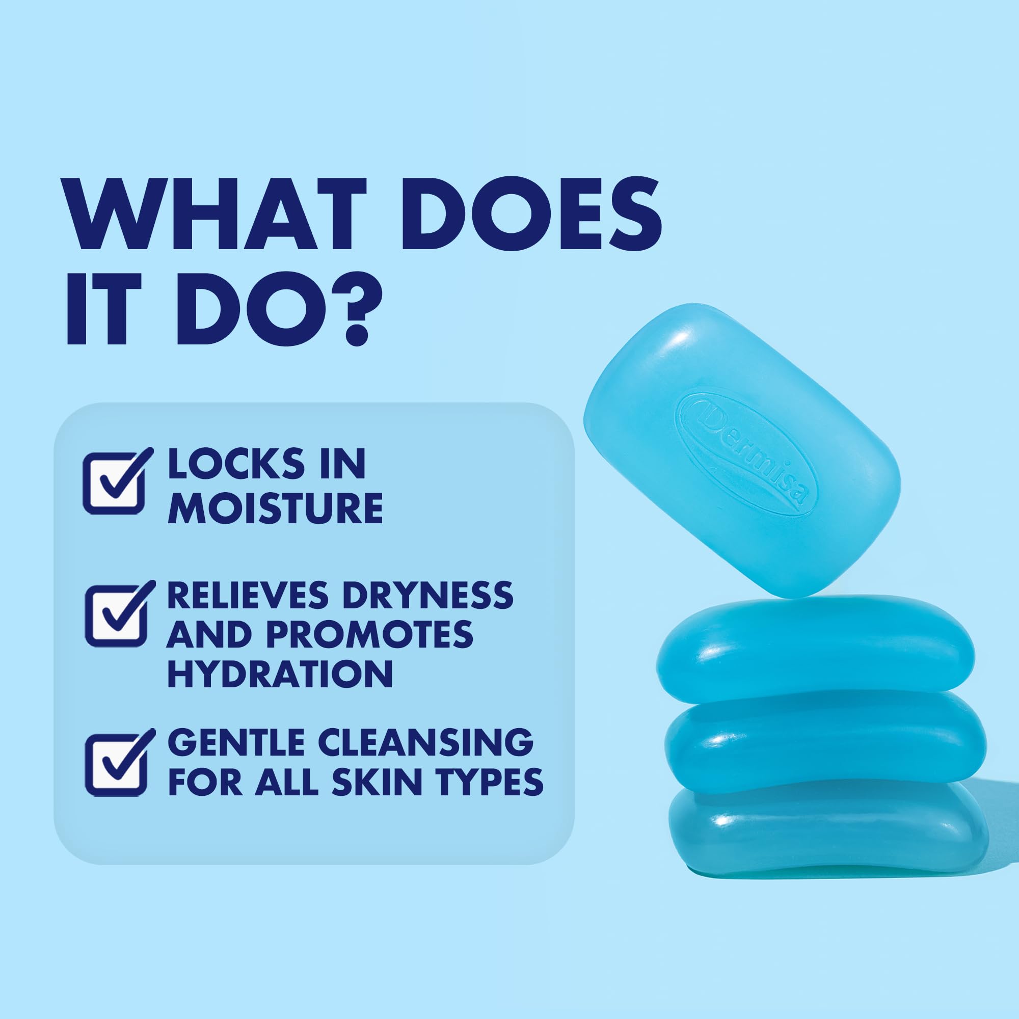 Dermisa glycerin bar with Aloe Vera closeup emphasizes soothing moisture and a refreshing surface feel.