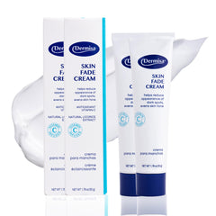 Dermisa Skin Fade Cream bottle shown on vanity for even skin tone support