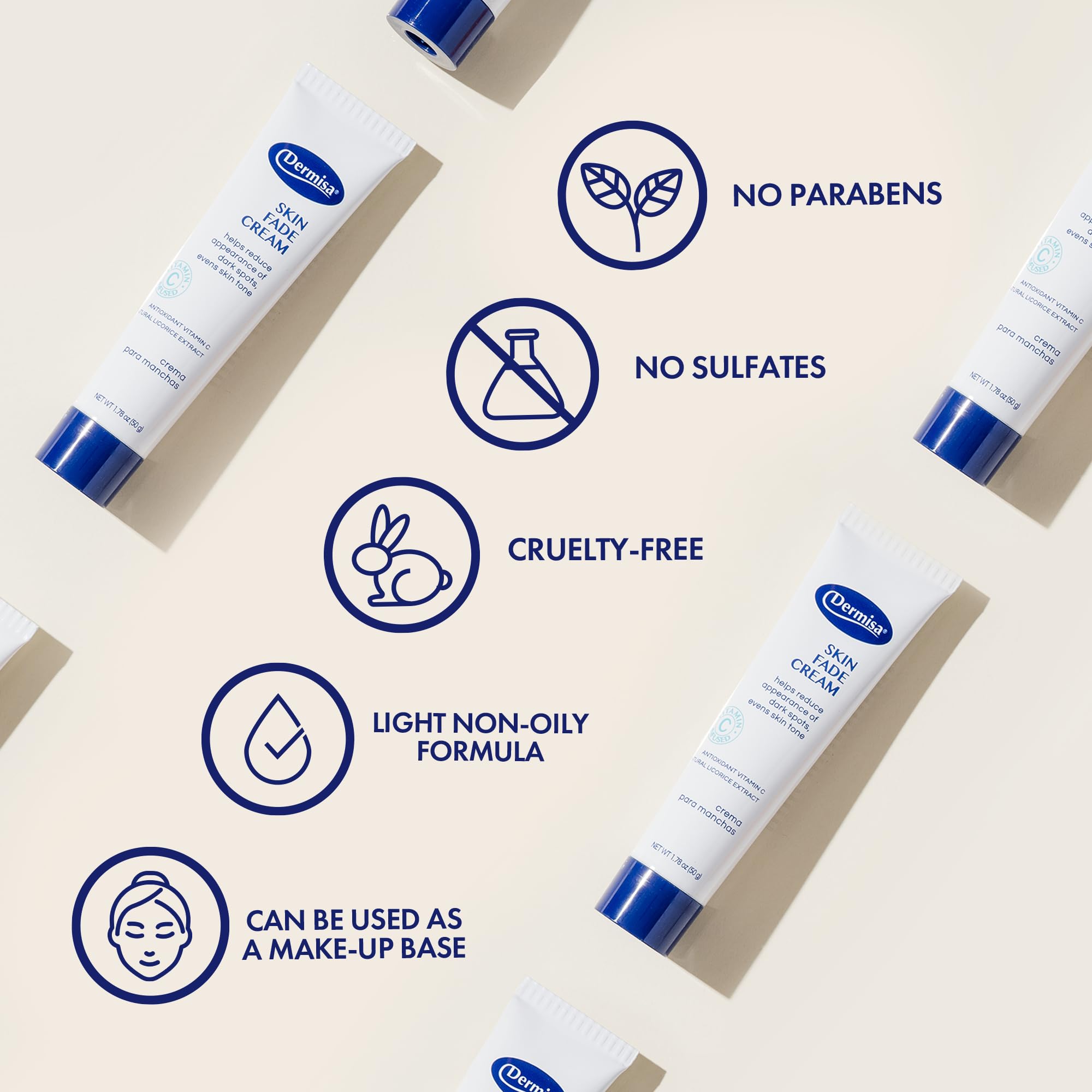 Dermisa Skin Fade Cream visual suggesting improved skin tone and glow