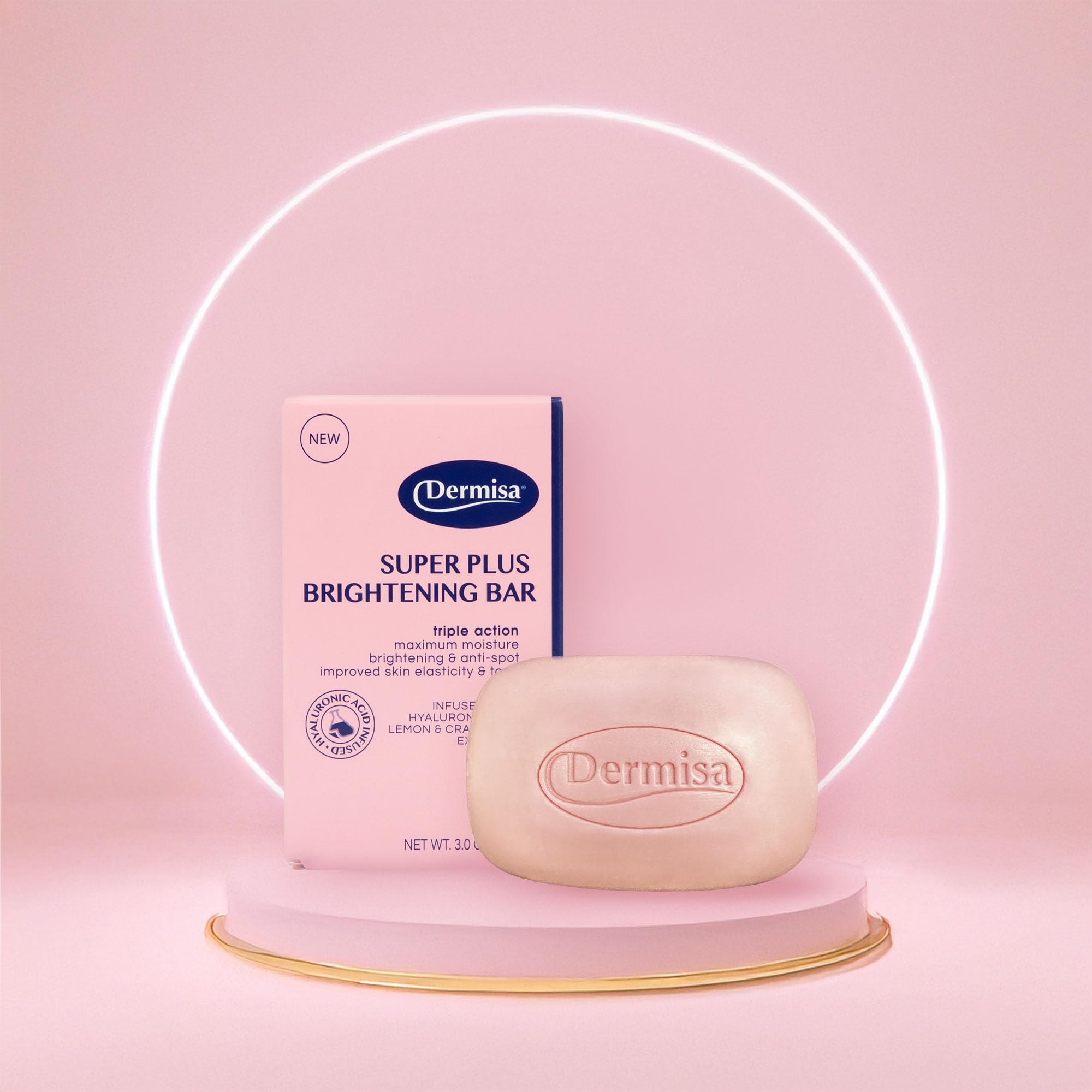 Dermisa bar ingredients lemon and cranberry highlight brightening cleansing and hydration.