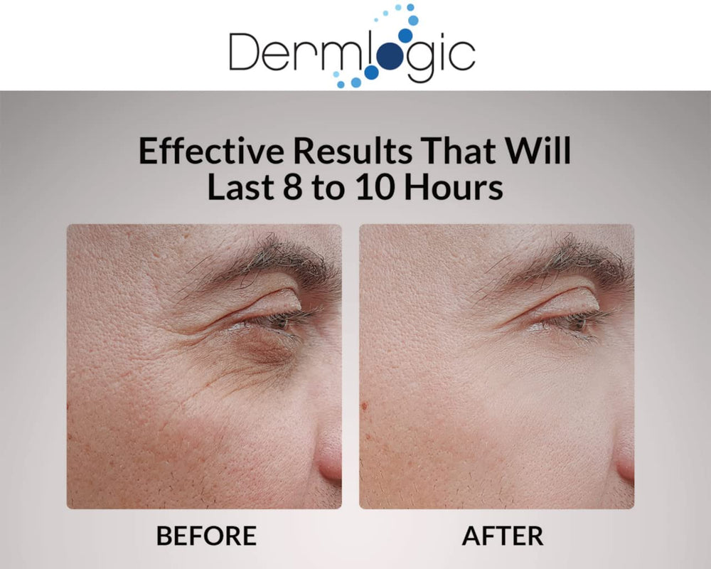 Dermlogic mineral veil on skin around eyes signaling smoothing effect