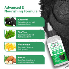 DERMOIA Charcoal Tea Tree Serum pump for easy fragrance-free application.