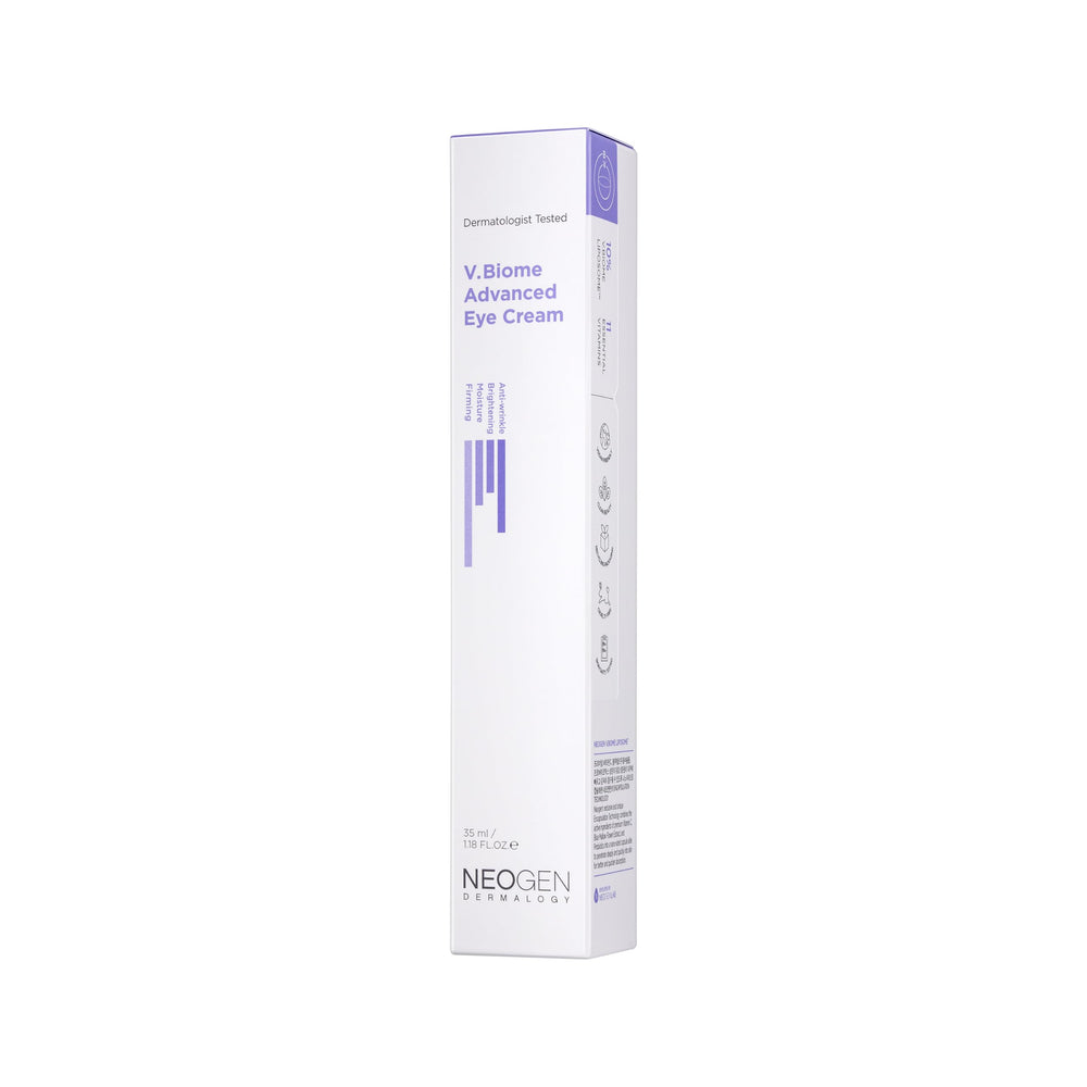 DERMALOGY by NEOGENLAB V.Biome Eye Cream jar closeup showing a moisturizing formula