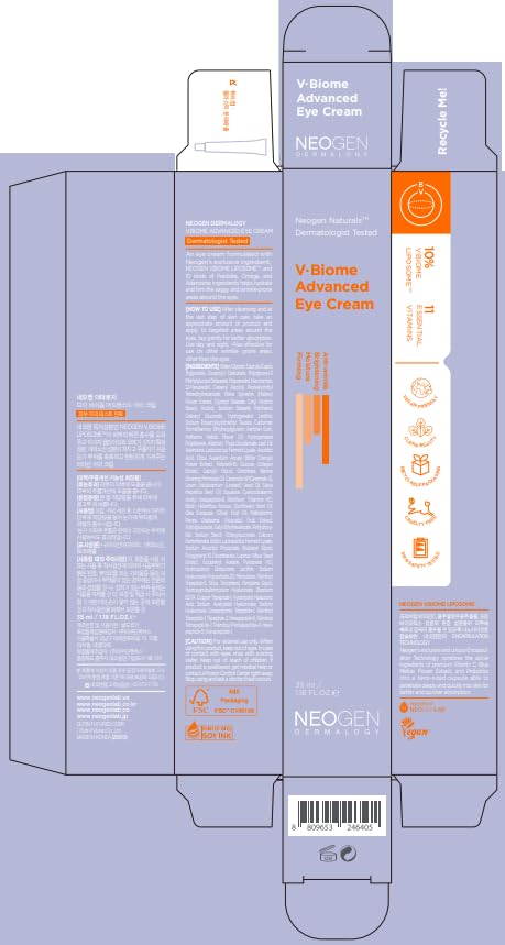 DERMALOGY by NEOGENLAB V.Biome Eye Cream label closeup highlighting ingredients
