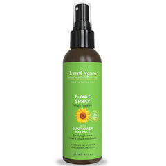 DermOrganic 8-Way Thermal Spray bottle ready for styling, supports color protection